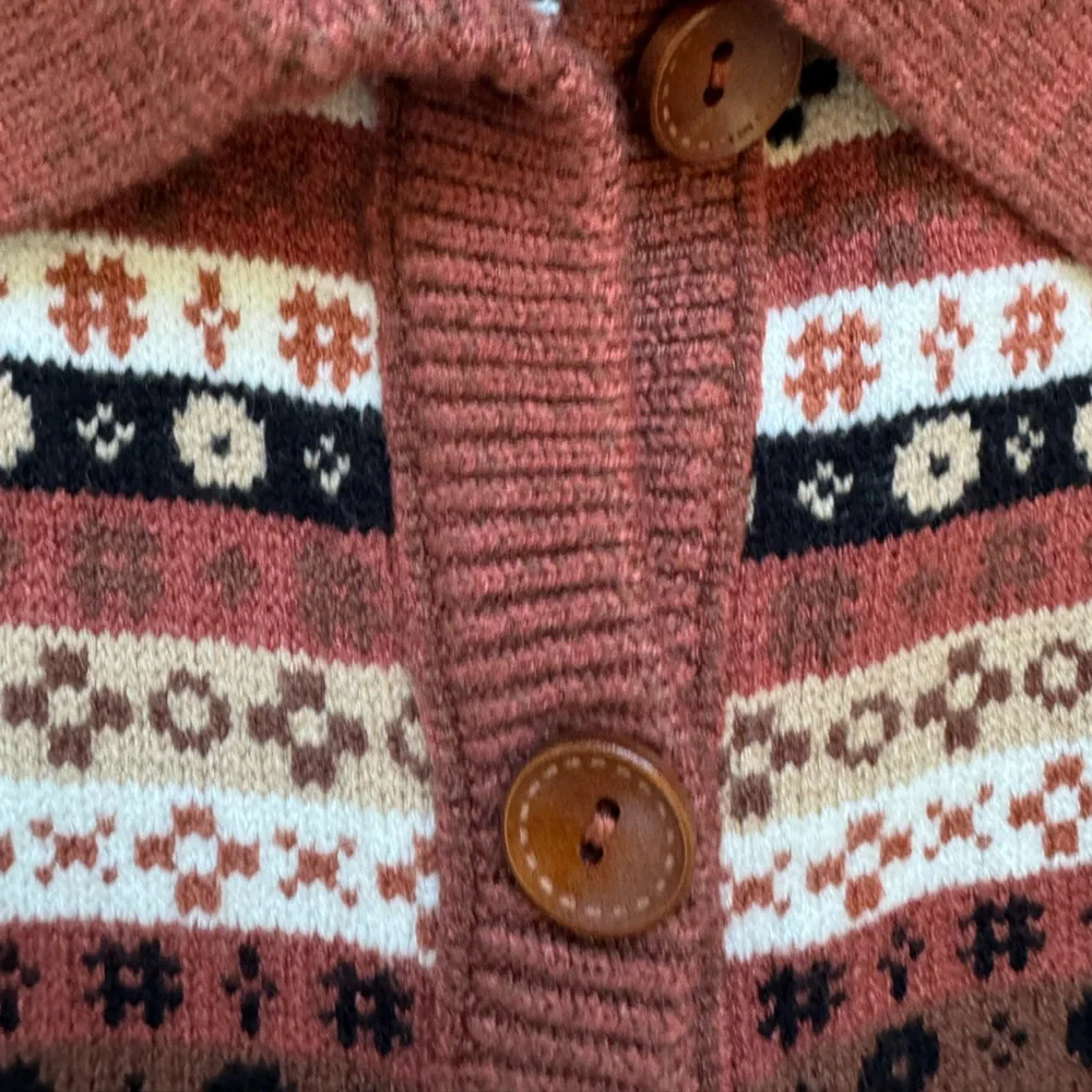 NWT FREE PEOPLE Oak and Pine Brown Black Women's Cardigan Sweater Size XL